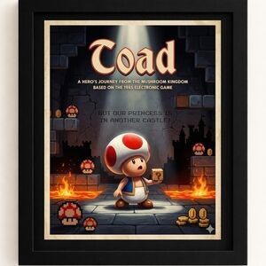 A.I. Toad Adventure Art Print In A  Frame 8x10